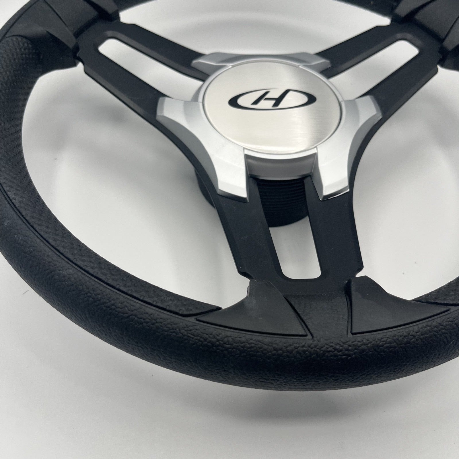 Gussi Italia Marine Steering Wheel Black Brush Metal Spokes | Harris Kayot