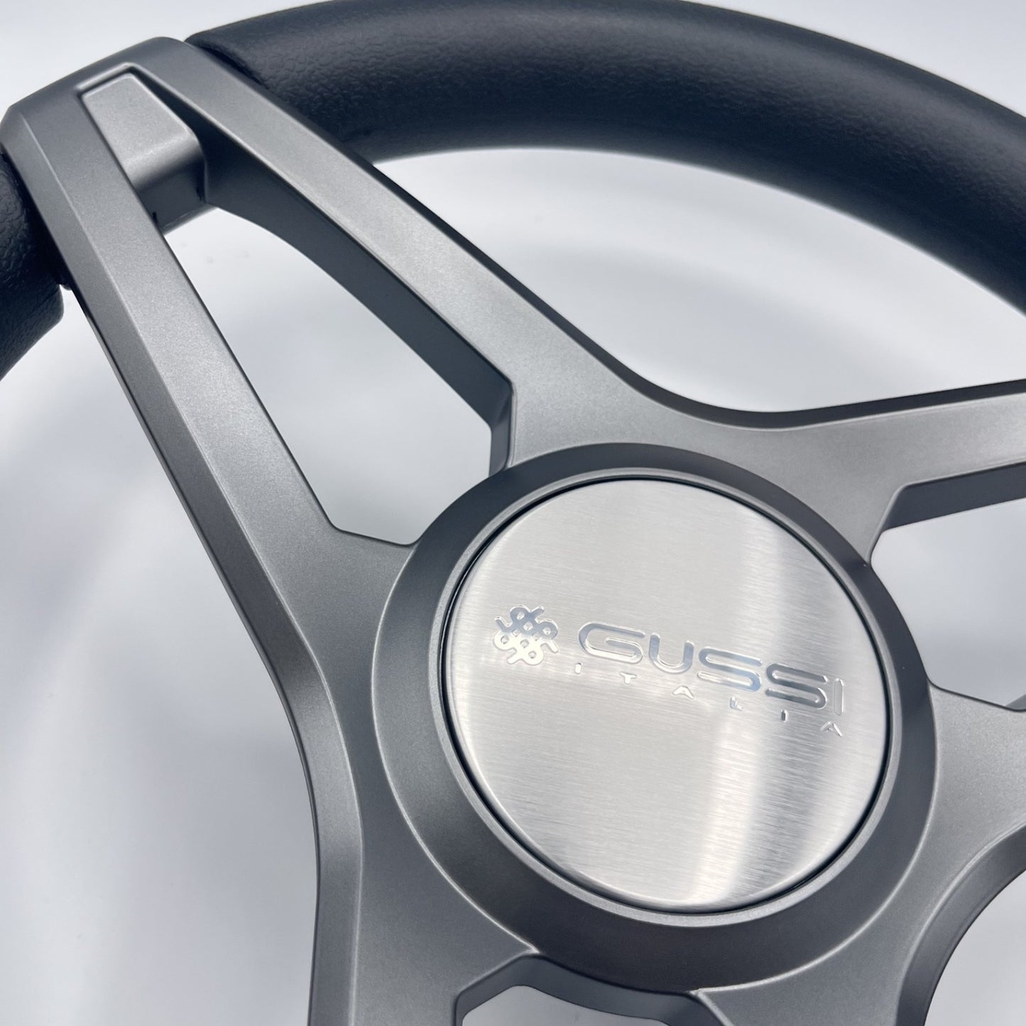 Molino Gray w/Soft Touch Urethane Rim Boat Steering Wheel | Gussi Italia