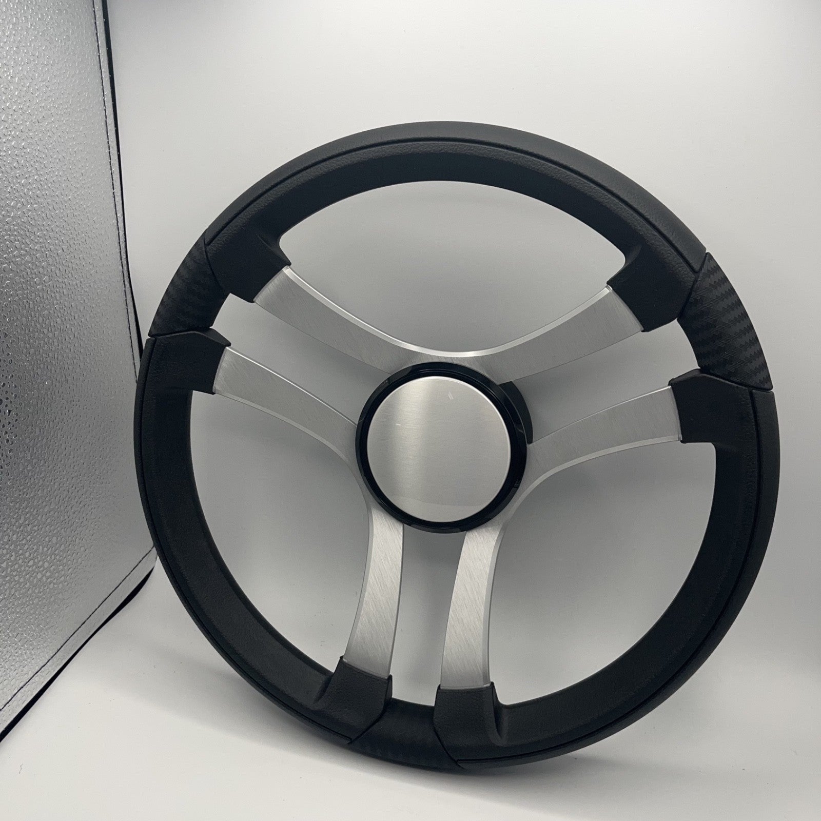 Benaco Boat Steering Wheel Brushed Aluminum Spokes - Plain