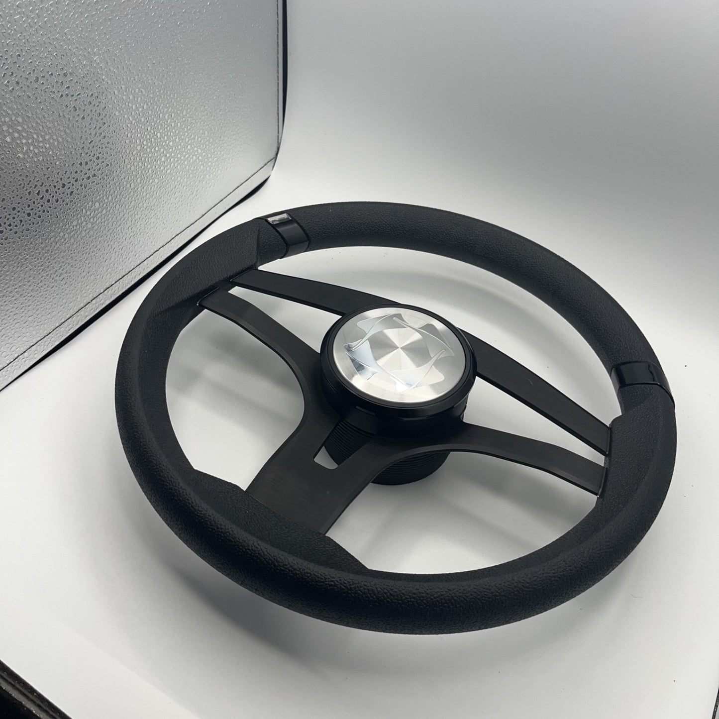 Badia Boat Steering Wheel Brushed Black Aluminum Spokes | Stingray