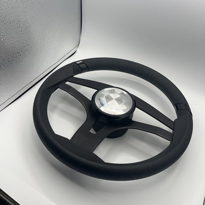Badia Boat Steering Wheel Brushed Black Aluminum Spokes | Stingray