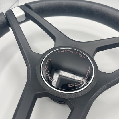 Molino Black w/Soft Touch Urethane Rim Boat Steering Wheel | Trifecta Boats
