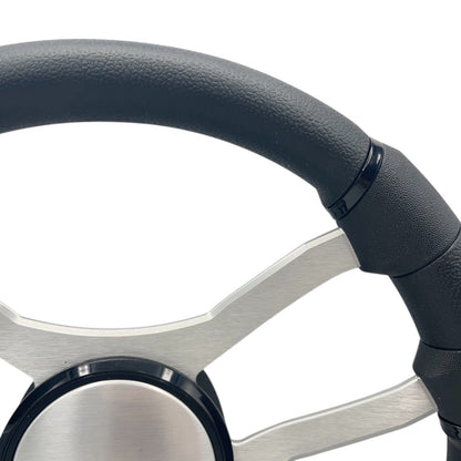 Malera Boat Steering Wheel Brushed Aluminum Spokes