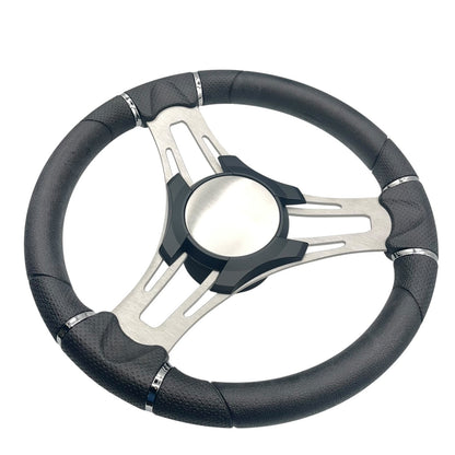 Verona Boat Steering Wheel Gray Brushed Aluminum Spokes | Plain