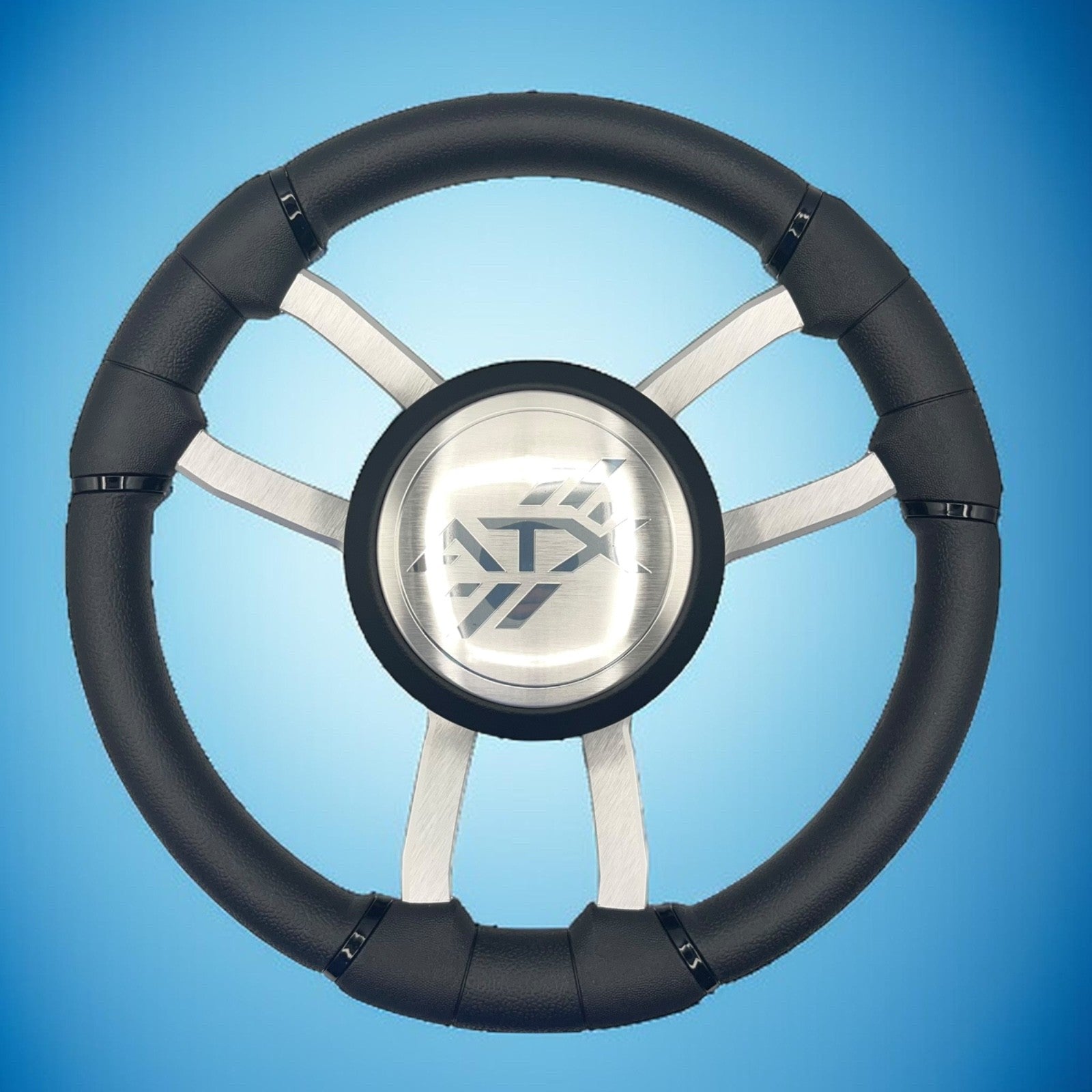 Malera Boat Steering Wheel Brushed Aluminum Spokes | ATX Boats