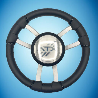 Malera Boat Steering Wheel Brushed Aluminum Spokes | ATX Boats