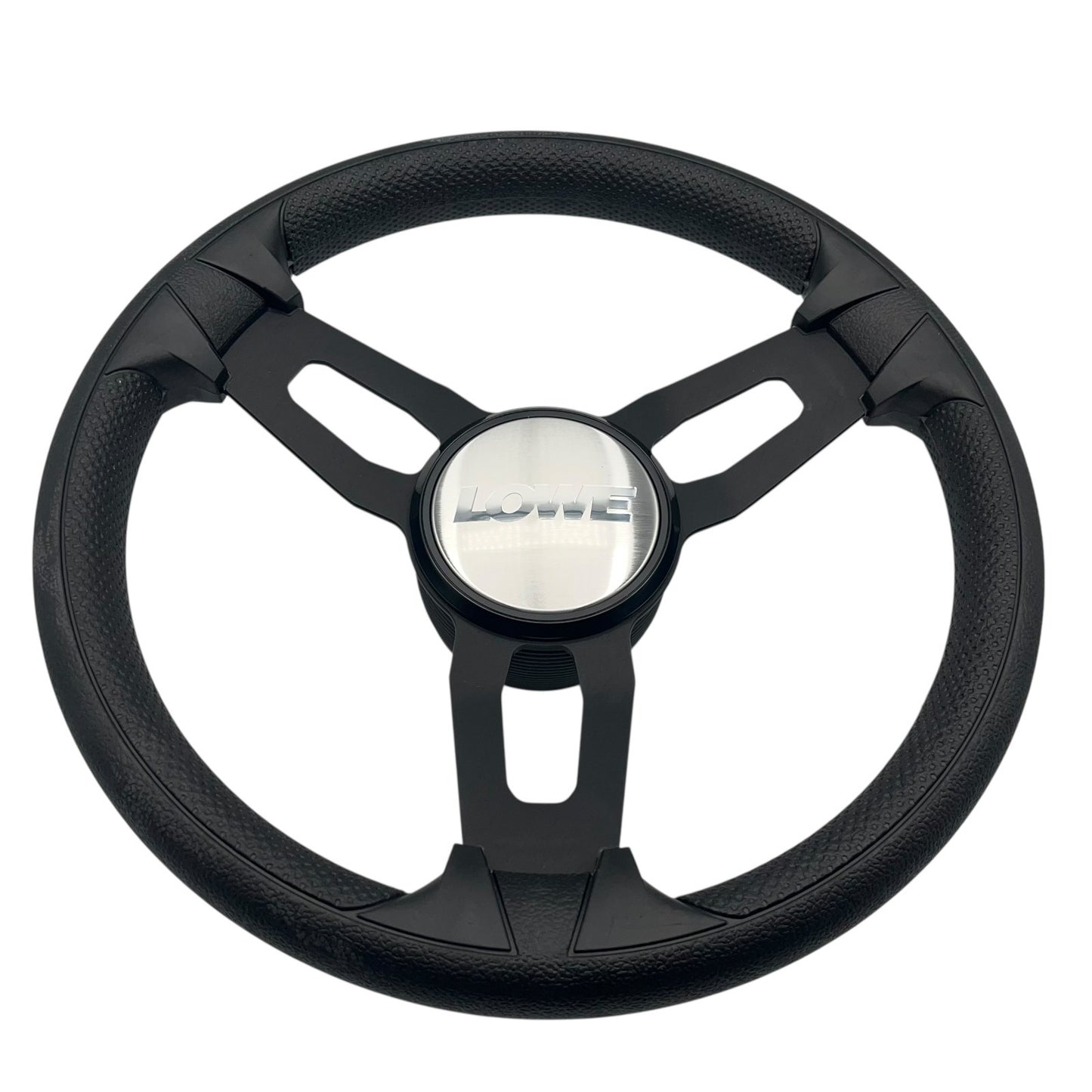 Model 15 Marine Steering Wheel Black Brushed Aluminum Spokes | Lowe