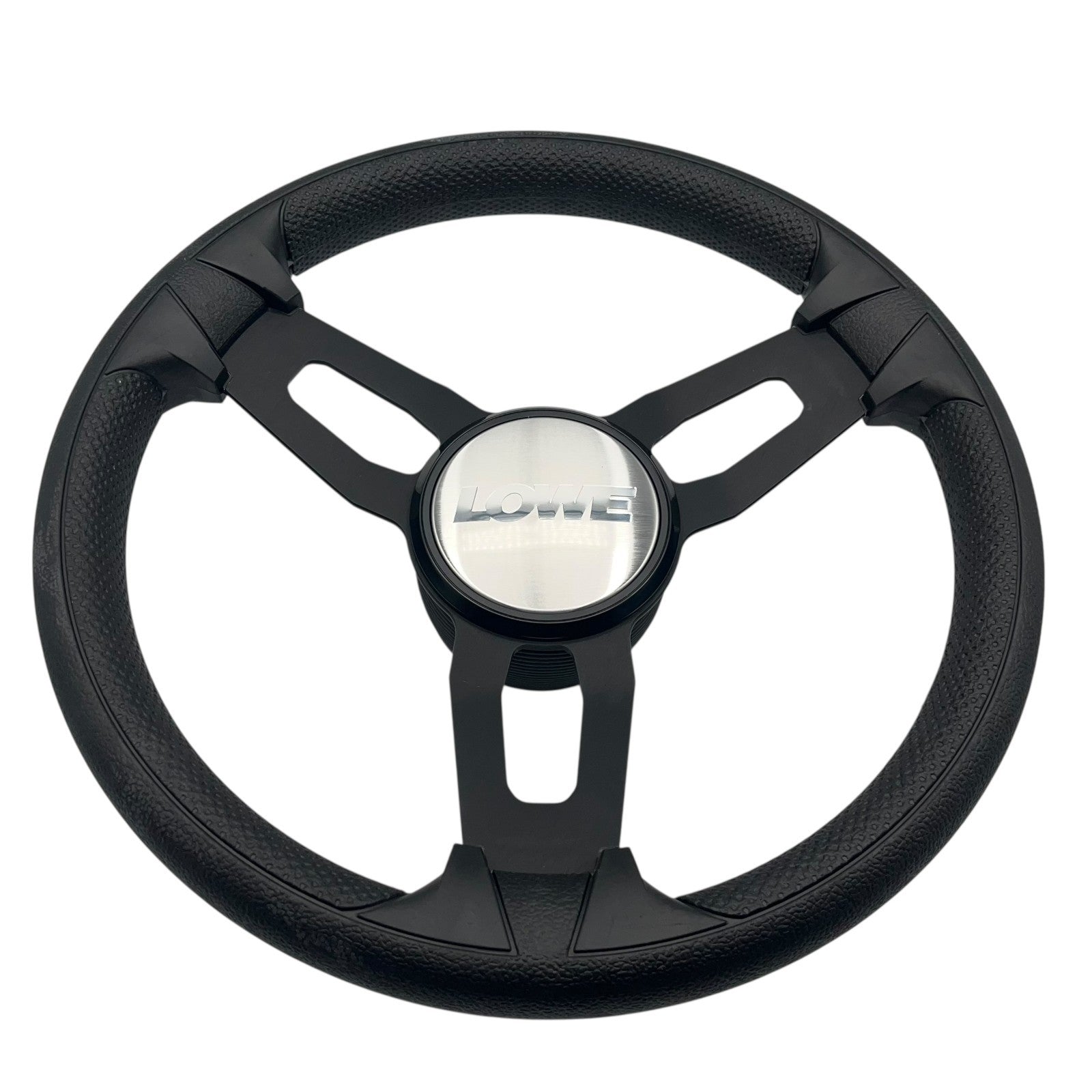 Model 15 Marine Steering Wheel Black Brushed Aluminum Spokes | Lowe