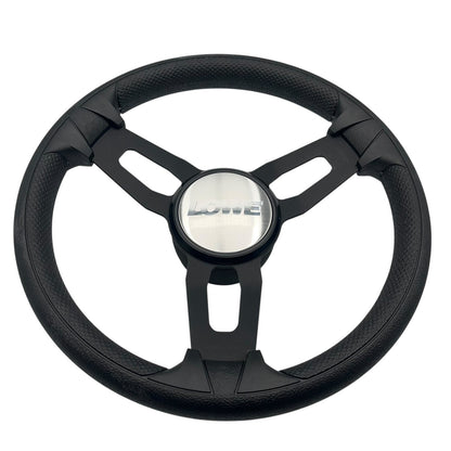 Model 15 Marine Steering Wheel Black Brushed Aluminum Spokes | Lowe