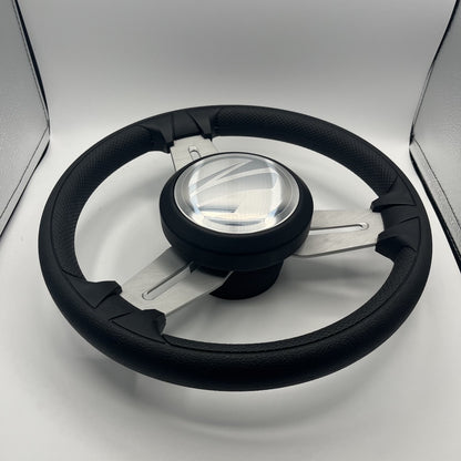 Model 15 Marine Steering Wheel Brush Alum Spokes | Tige Boats Logo