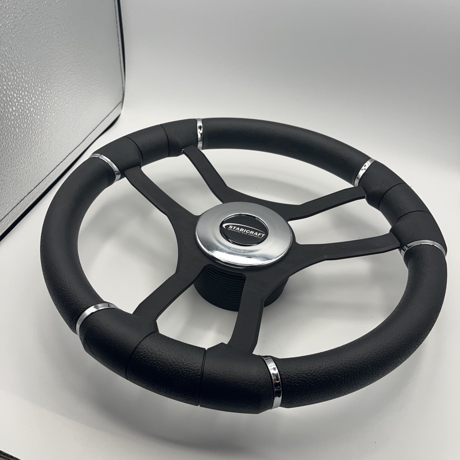 Malera Boat Steering Wheel Black Aluminum Spokes | Stabicraft