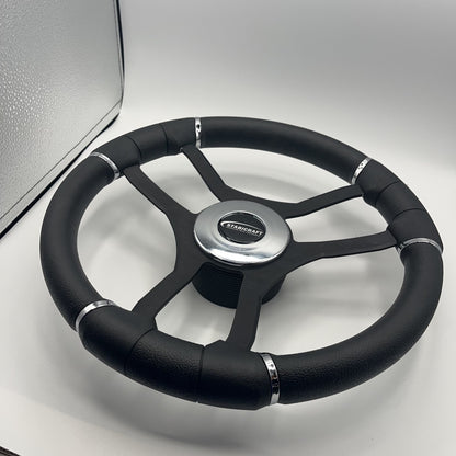 Malera Boat Steering Wheel Black Aluminum Spokes | Stabicraft