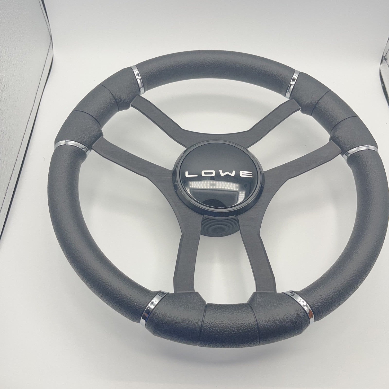 Malera Boat Steering Wheel Black Aluminum Spokes | Lowe Boats