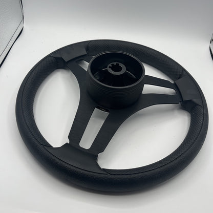 Gussi Italia Marine Steering Wheel Black Brush Metal Spokes | Smokercraft