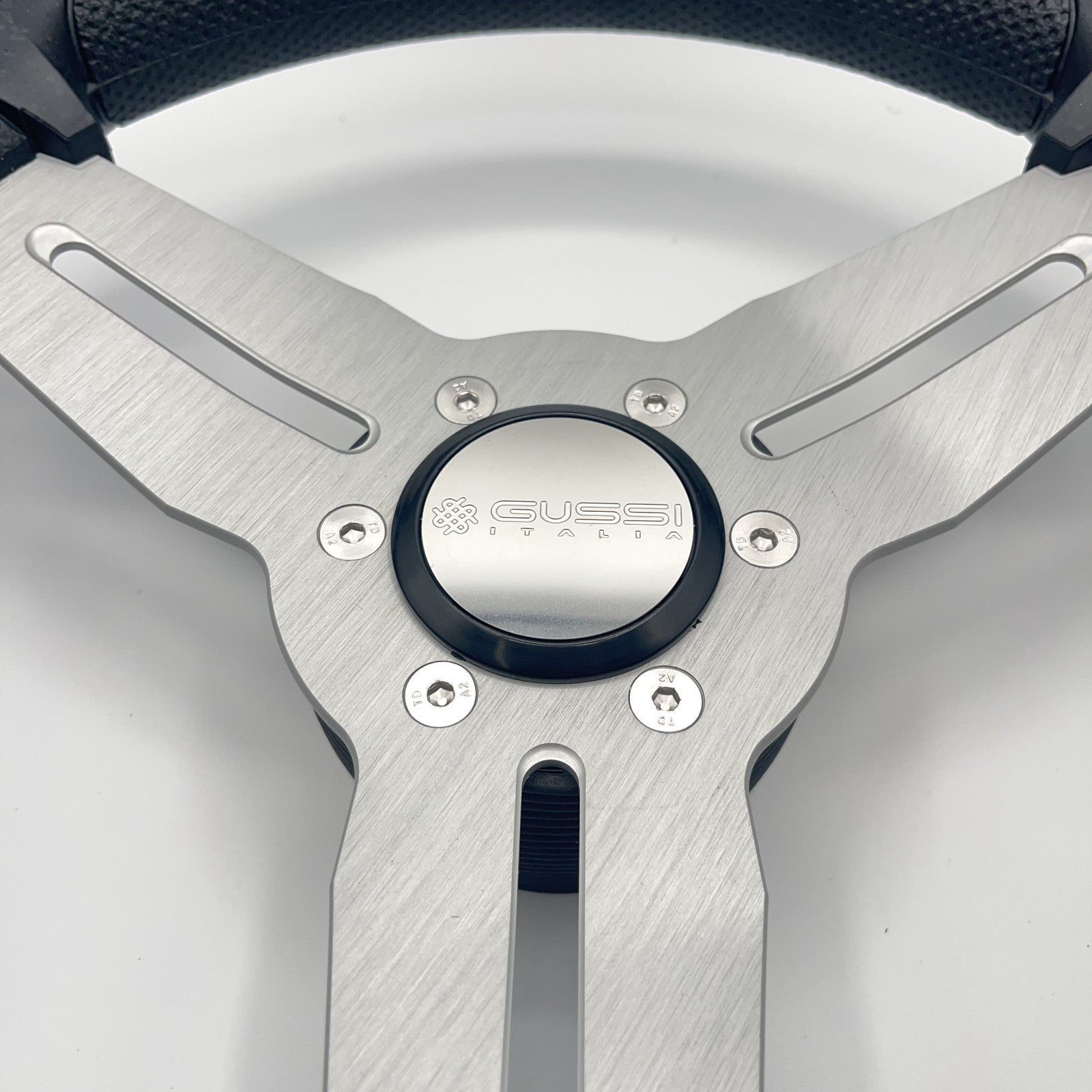 Model 15 Marine Steering Wheel Brushed Aluminum Spokes | Gussi Logo