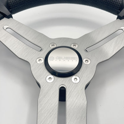 Model 15 Marine Steering Wheel Brushed Aluminum Spokes | Gussi Logo