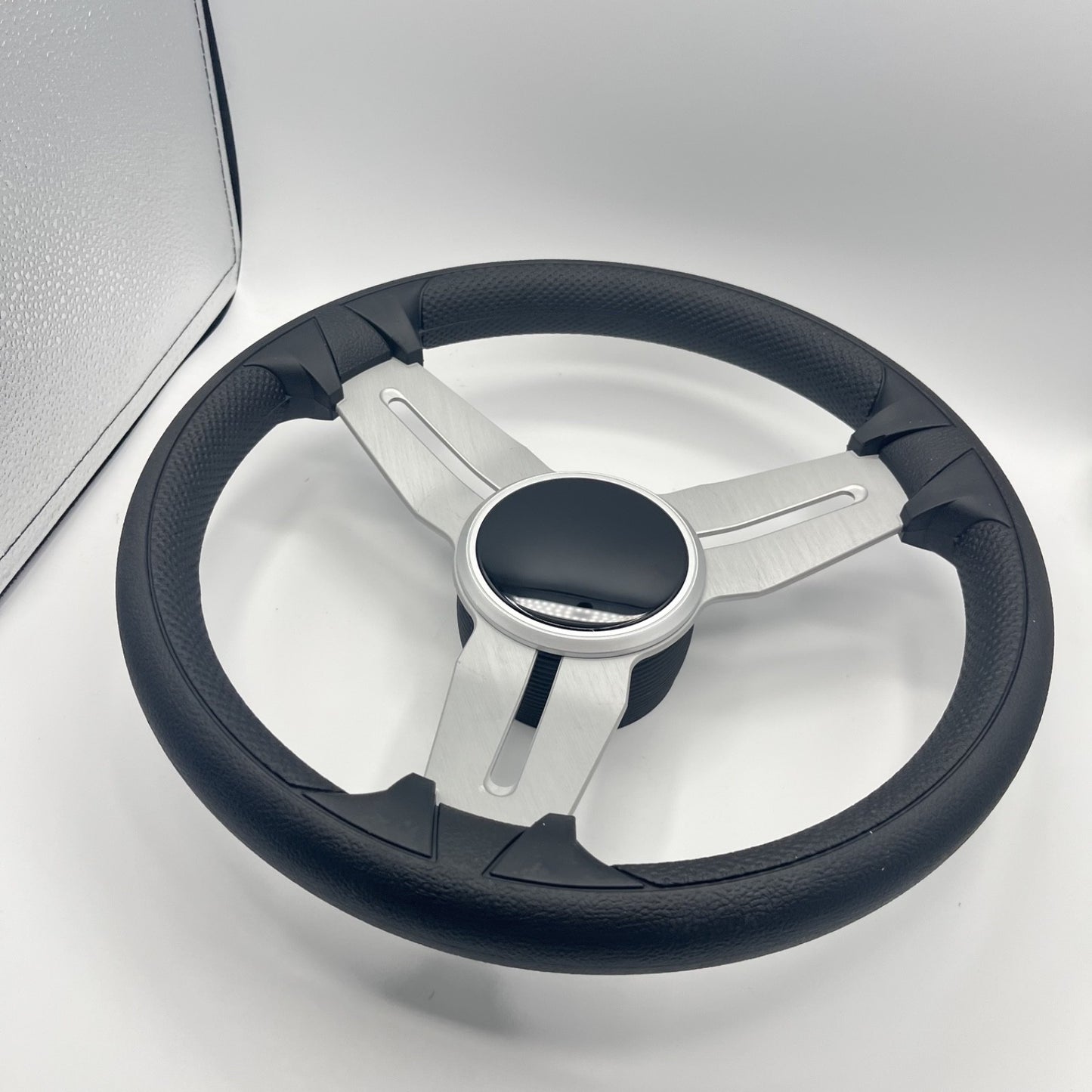 Model 15 Marine Steering Wheel Brush Alum Spokes | Black Dome