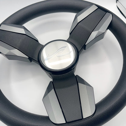 Collina Boat Steering Wheel Dark Gray Inserts - SeaRay - Keyed ONLY