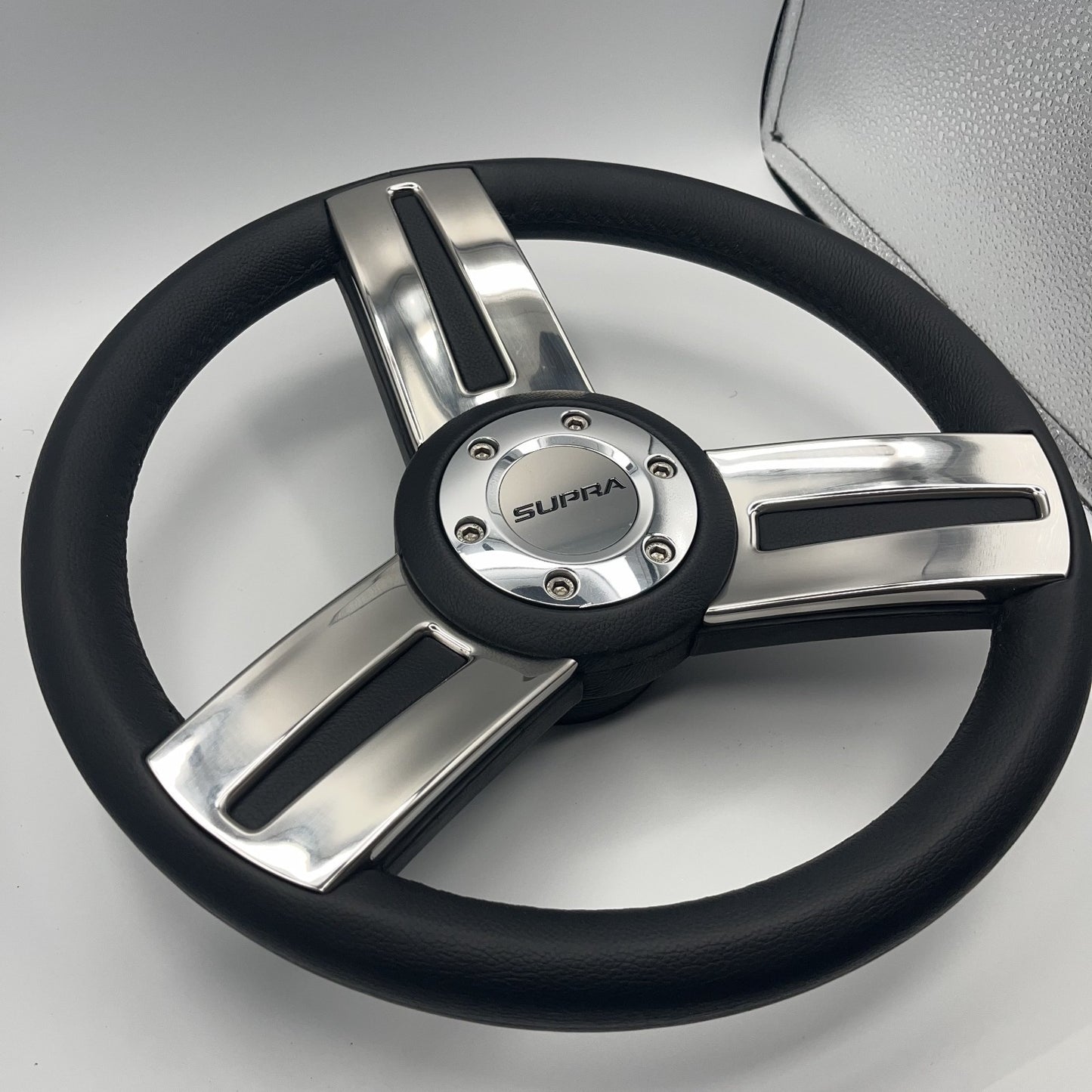 Gussi Italia Marine Steering Wheel Stainless Steel Spokes Soft Touch Rim | Supra