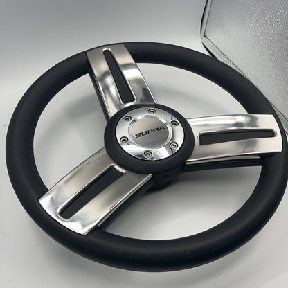 Gussi Italia Marine Steering Wheel Stainless Steel Spokes Soft Touch Rim | Supra