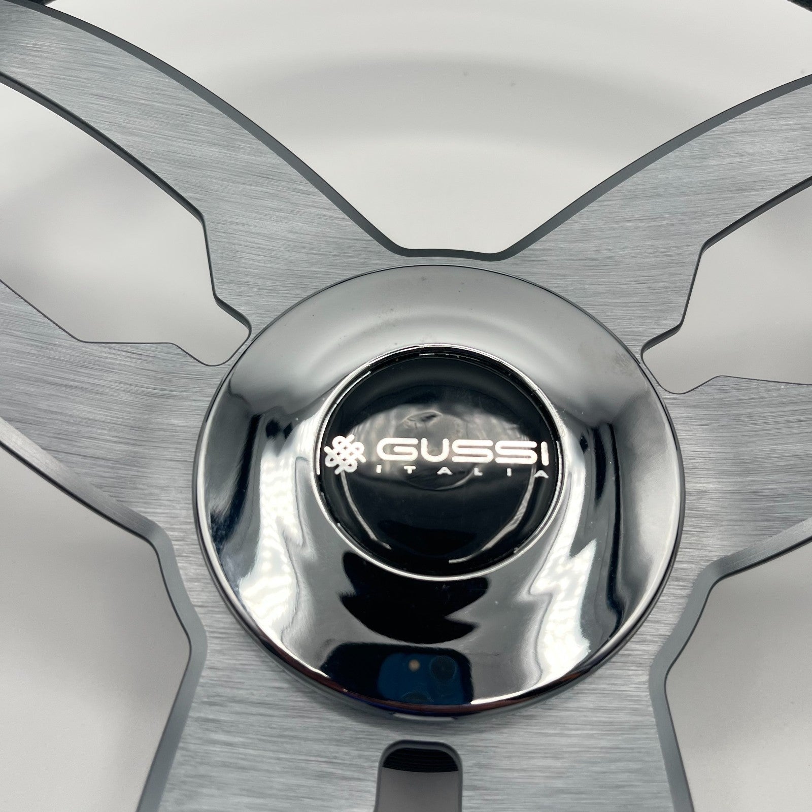 Cabrio Boat Steering Wheel Gray Brushed Alum Spoke | Gussi Italia