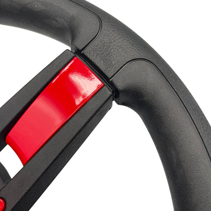 Giazza Golf Cart Steering E-Z-GO HUB Soft Touch Rim ABS Spokes - Red Inserts