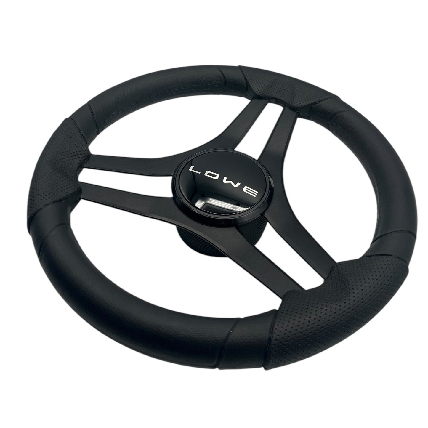 Molinara Marine Steering Wheel Black Brushed Aluminum Spokes | Lowe
