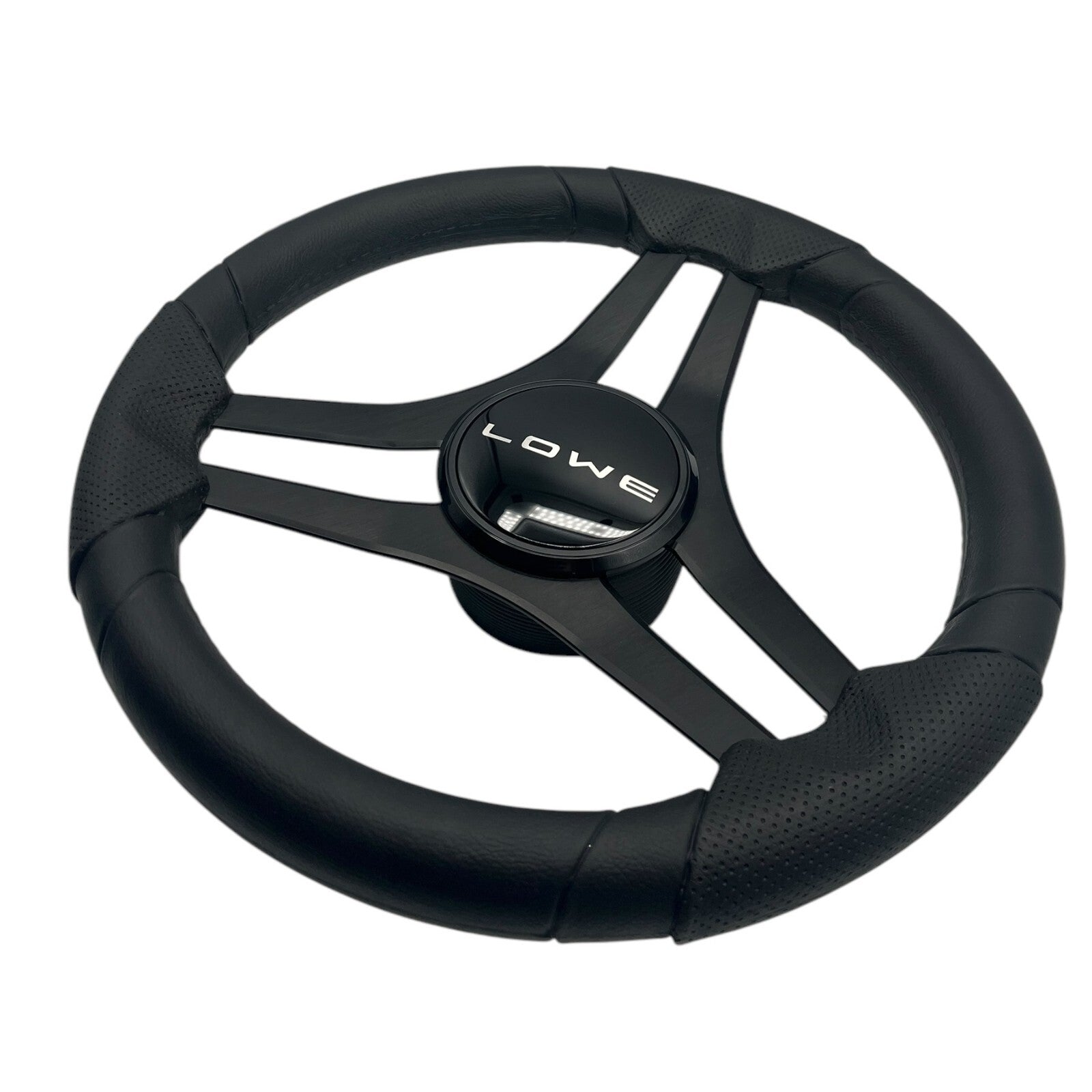 Molinara Marine Steering Wheel Black Brushed Aluminum Spokes | Lowe