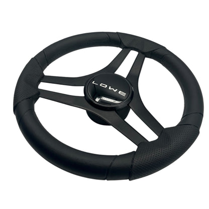 Molinara Marine Steering Wheel Black Brushed Aluminum Spokes | Lowe