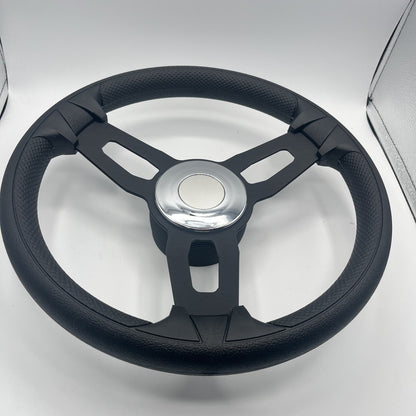 Gussi Italia Model 15 Steering Wheel Blk Brushed Alum Spokes | Chrome Gussi