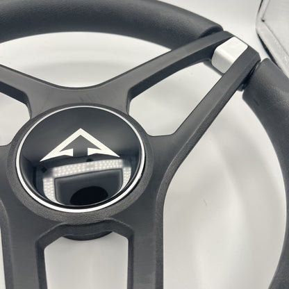 Molino Black & Silver Accents Golf Cart Steering Wheel fits AYRO EV Cart