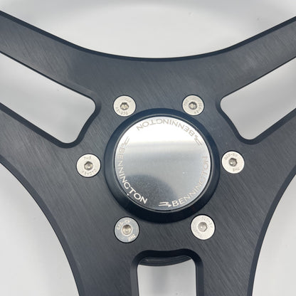 Molinara Marine Steering Wheel Black Brushed Alum Spokes | Bennington