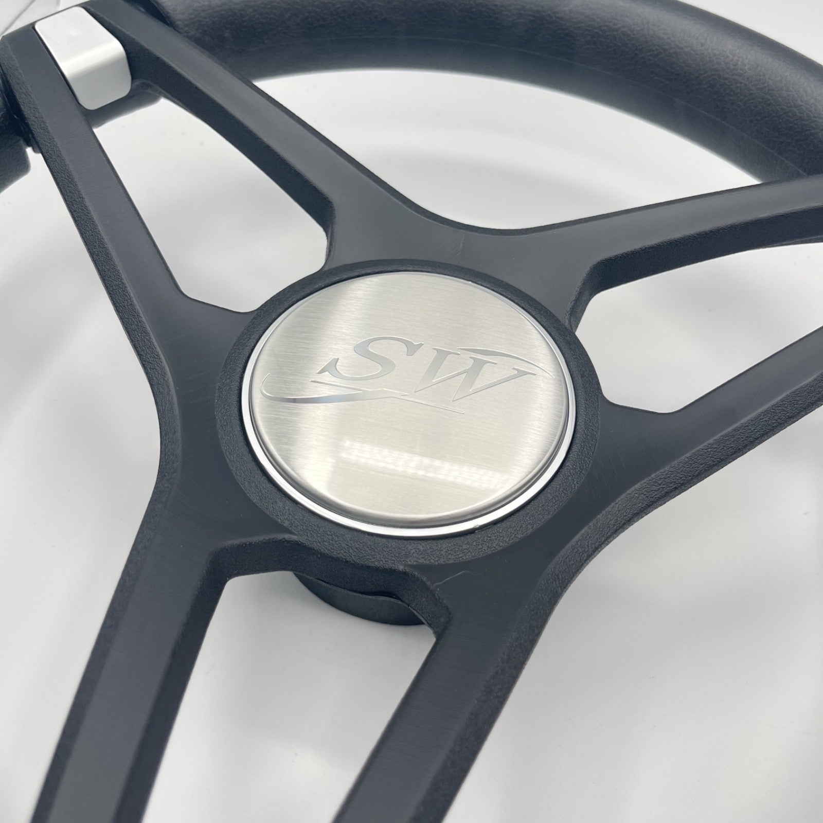 Molino Black w/Soft Touch Urethane Rim Boat Steering Wheel | Blue Wave
