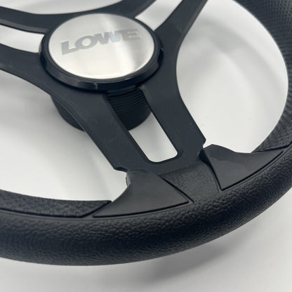 Gussi Italia Marine Steering Wheel Black Brush Metal Spokes | Lowe
