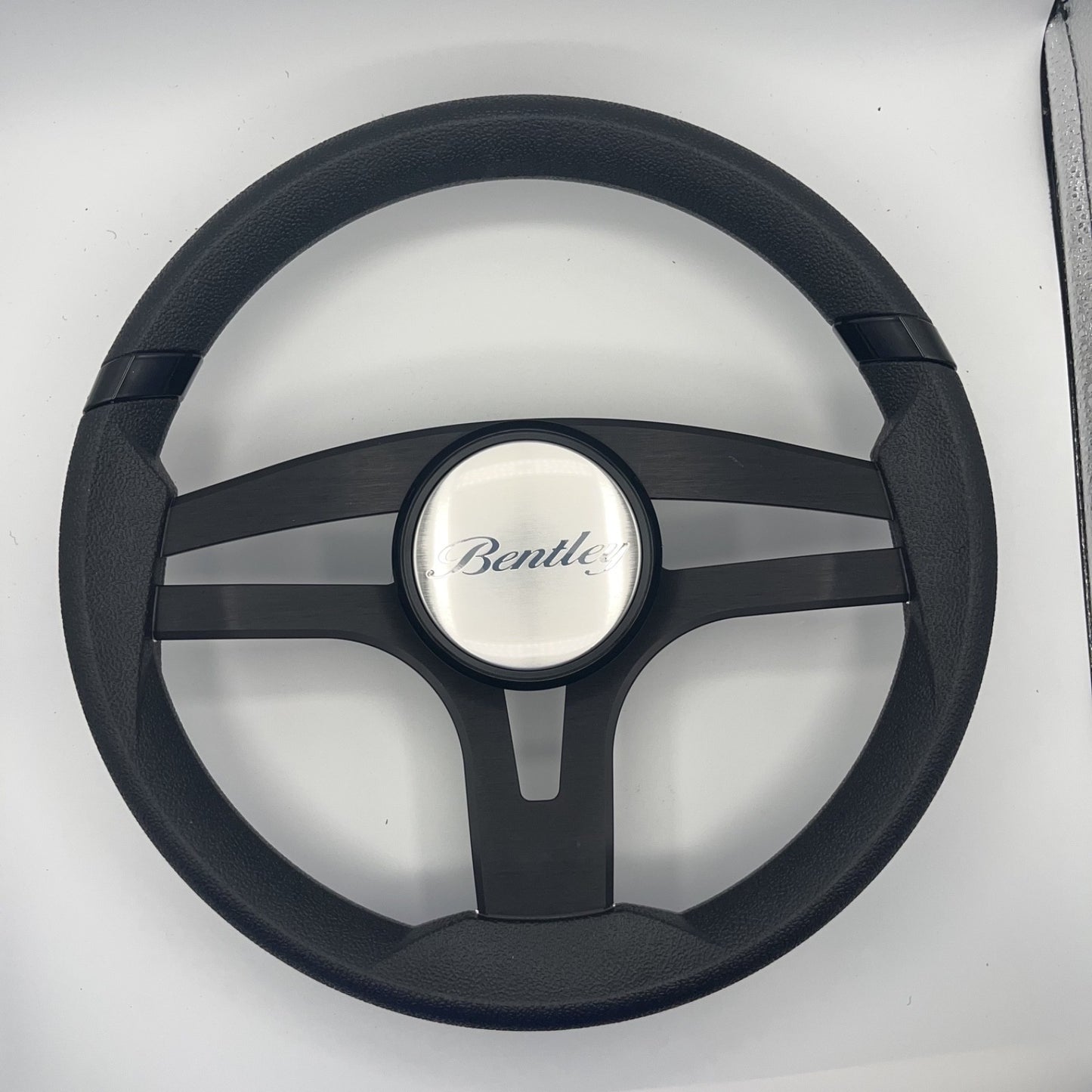 Badia Boat Steering Wheel Brushed Black Aluminum Spokes | Bentley