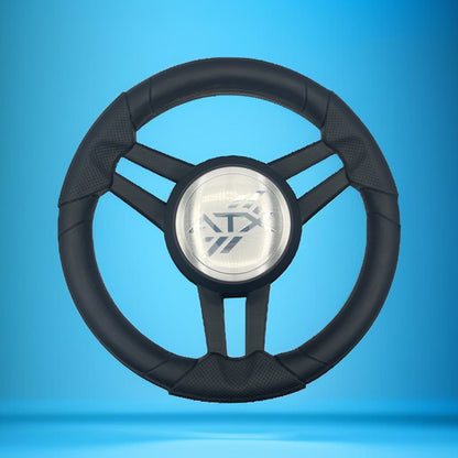 Molinara Marine Steering Wheel Black Brushed Aluminum Spokes | ATX