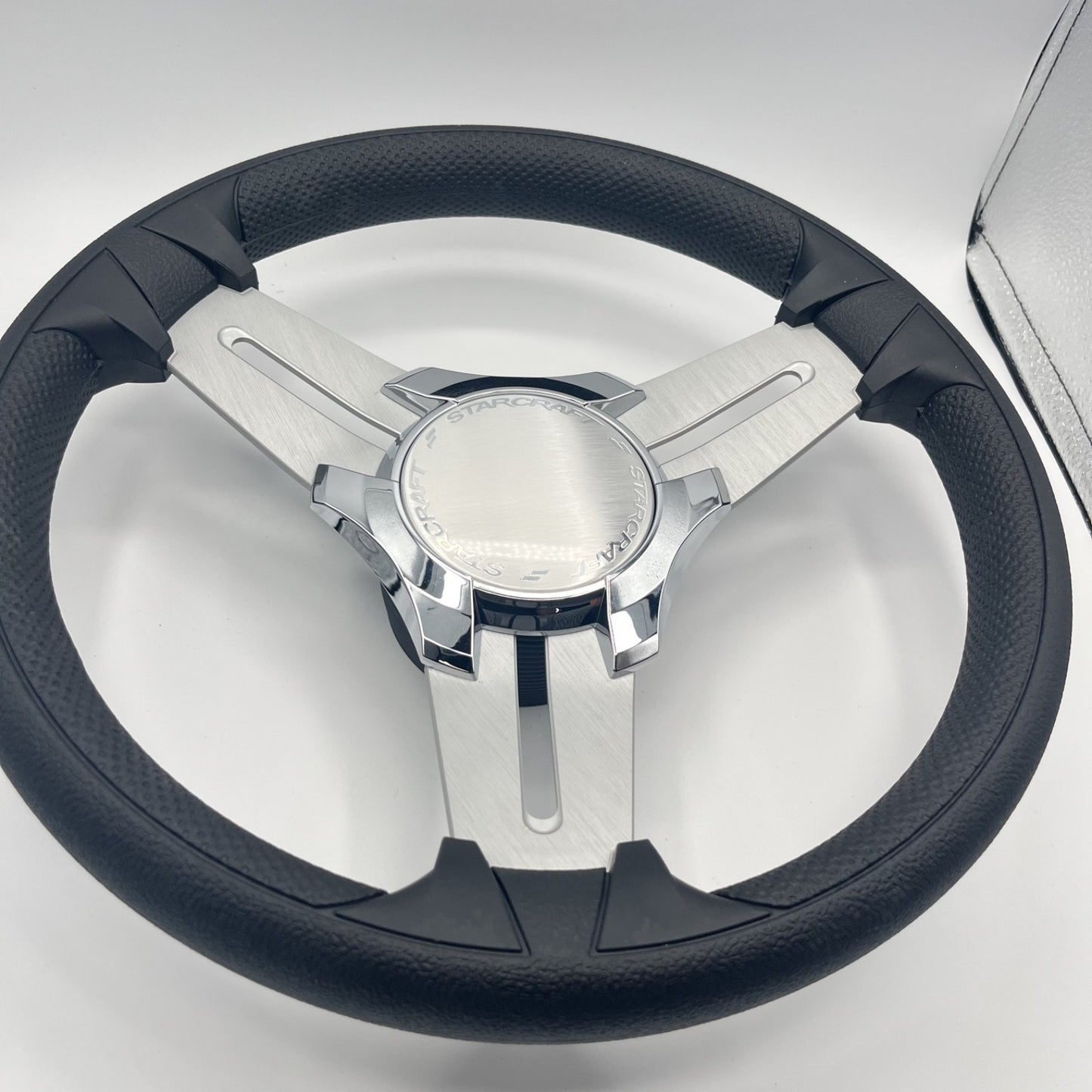 Model 15 Marine Steering Wheel Brush Alum Spokes | Starcraft Chrome