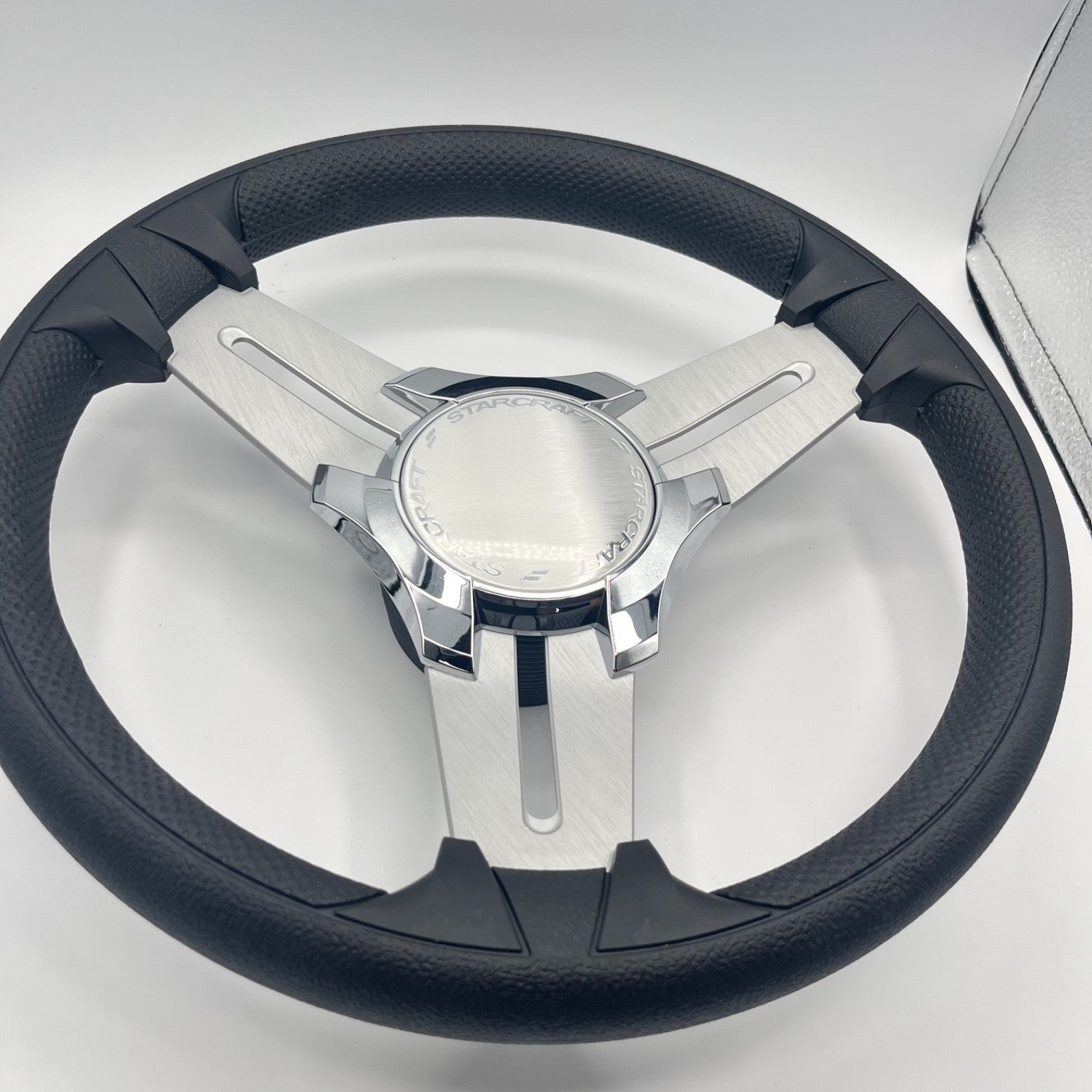 Model 15 Marine Steering Wheel Brush Alum Spokes | Starcraft Chrome