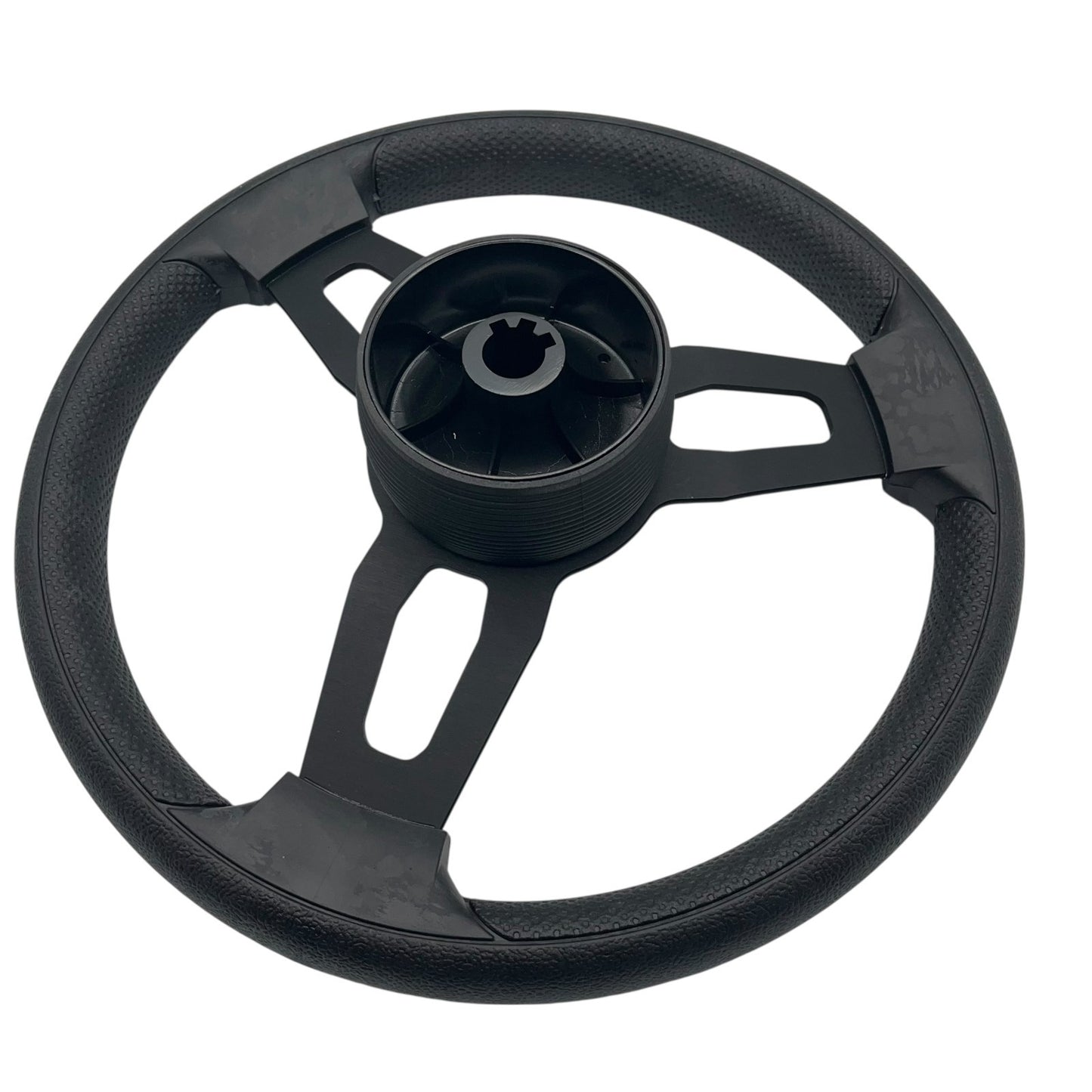 Model 15 Marine Steering Wheel Black Brushed Aluminum Spokes | SeaRay