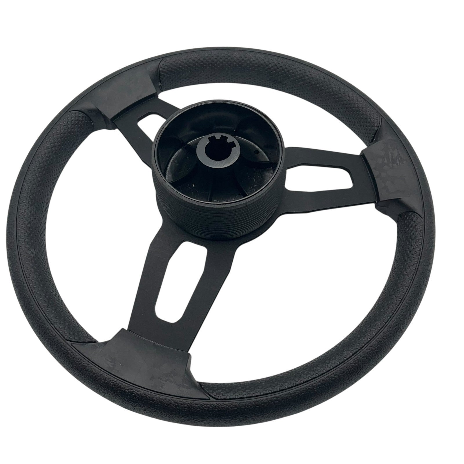Model 15 Marine Steering Wheel Black Brushed Aluminum Spokes | SeaRay