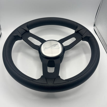 Model 15 Boat Steering Wheel Blk Brushed Alum Spokes | Searay