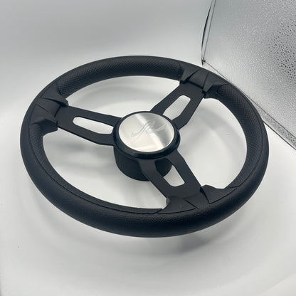 Model 15 Boat Steering Wheel Blk Brushed Alum Spokes | Searay