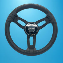 Model 15 Boat Steering Wheel Blk Brushed Alum Spokes | Chrome Gussi