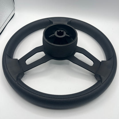 Model 15 Boat Steering Wheel Blk Brushed Alum Spokes | Chrome Gussi