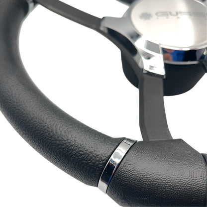 Malera Boat Steering Wheel Black Spokes | Gussi Star Chrome Style