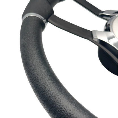 Malera Boat Steering Wheel Black Spokes | Gussi Star Chrome Style