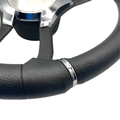 Malera Boat Steering Wheel Black Spokes | Gussi Star Chrome Style