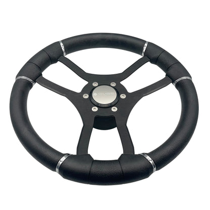 Malera Boat Steering Wheel Black Spokes | Snap-in Gussi Stainless