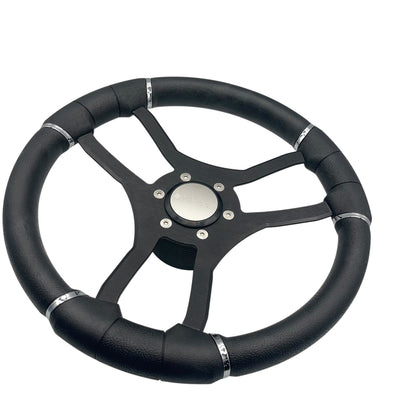 Malera Boat Steering Wheel Black Spokes | Snap-in Gussi Stainless
