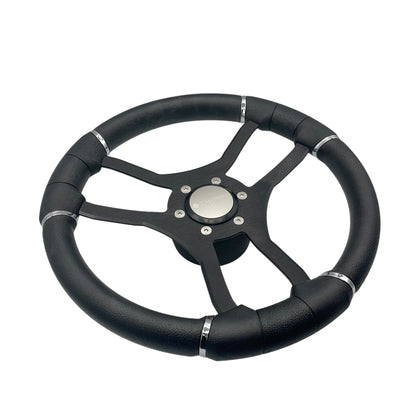 Malera Boat Steering Wheel Black Spokes | Snap-in Gussi Stainless